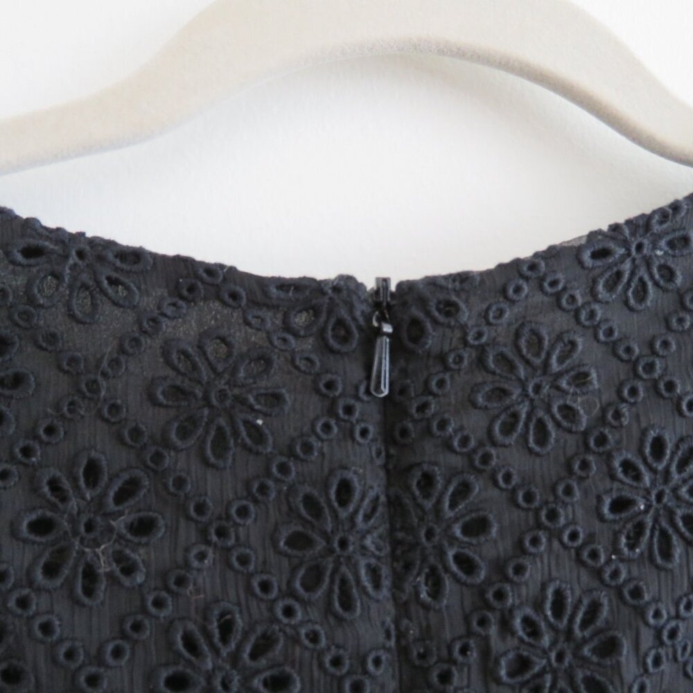 PHILOSOPHY DI LORENZO SERAFINI Broderie Anglaise Lace Ruffle Tiered Black Dress - Picture 15 of 15